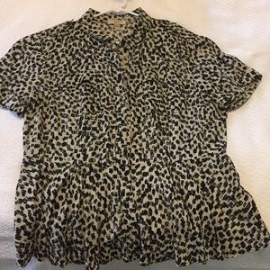 Burberry Brit Blouse leopard print peplum